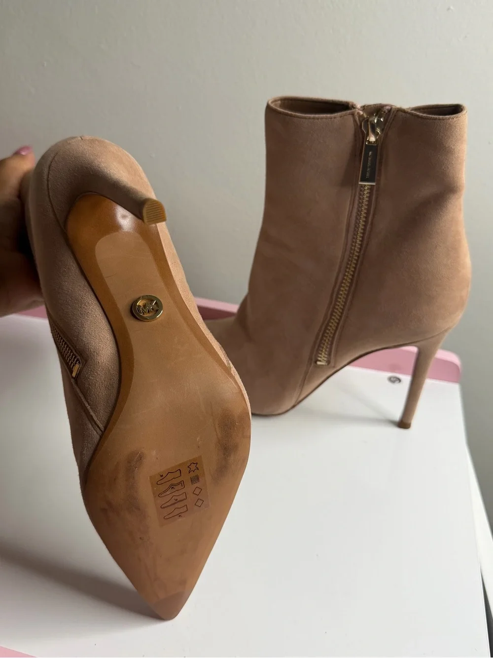 Michael Kors Suede Pointed-Toe Ankle Booties